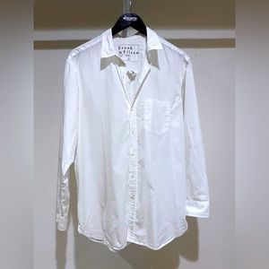 Frank & Eileen Joedy Boyfriend Button Up Shirt Large Superfine White